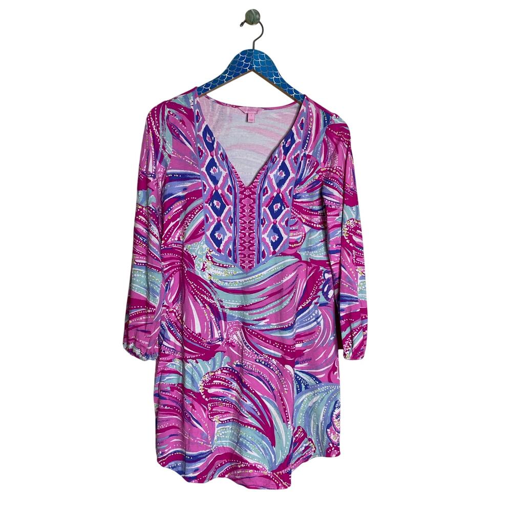 LILLY PULITZER Gianna Oh My Guava Engineered Lightweight Tunic Dress Small - Picture 2 of 9